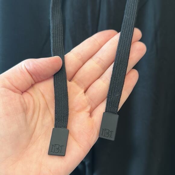 Badgley Mischka Black French Terry Jogger Pants Embroidered Patch Size XL NWT - Picture 4 of 9